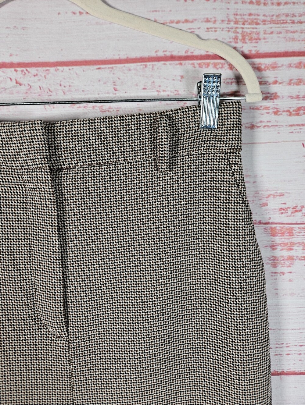 Aritzia Brown Houndstooth Pencil Skirt - Picture 4 of 15